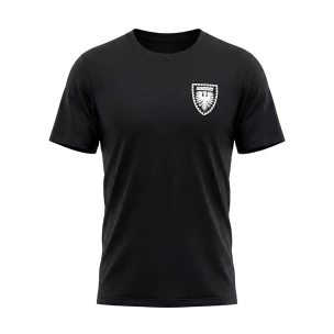 T-Shirt schwarz Wappen weiss